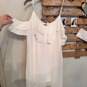 Lulu's White Ruffled Mini Dress